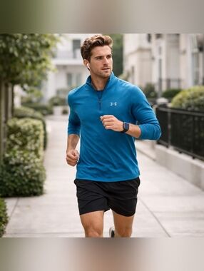 Under Armour Threadborne Quarter-Zip Pullover - Blue, Small